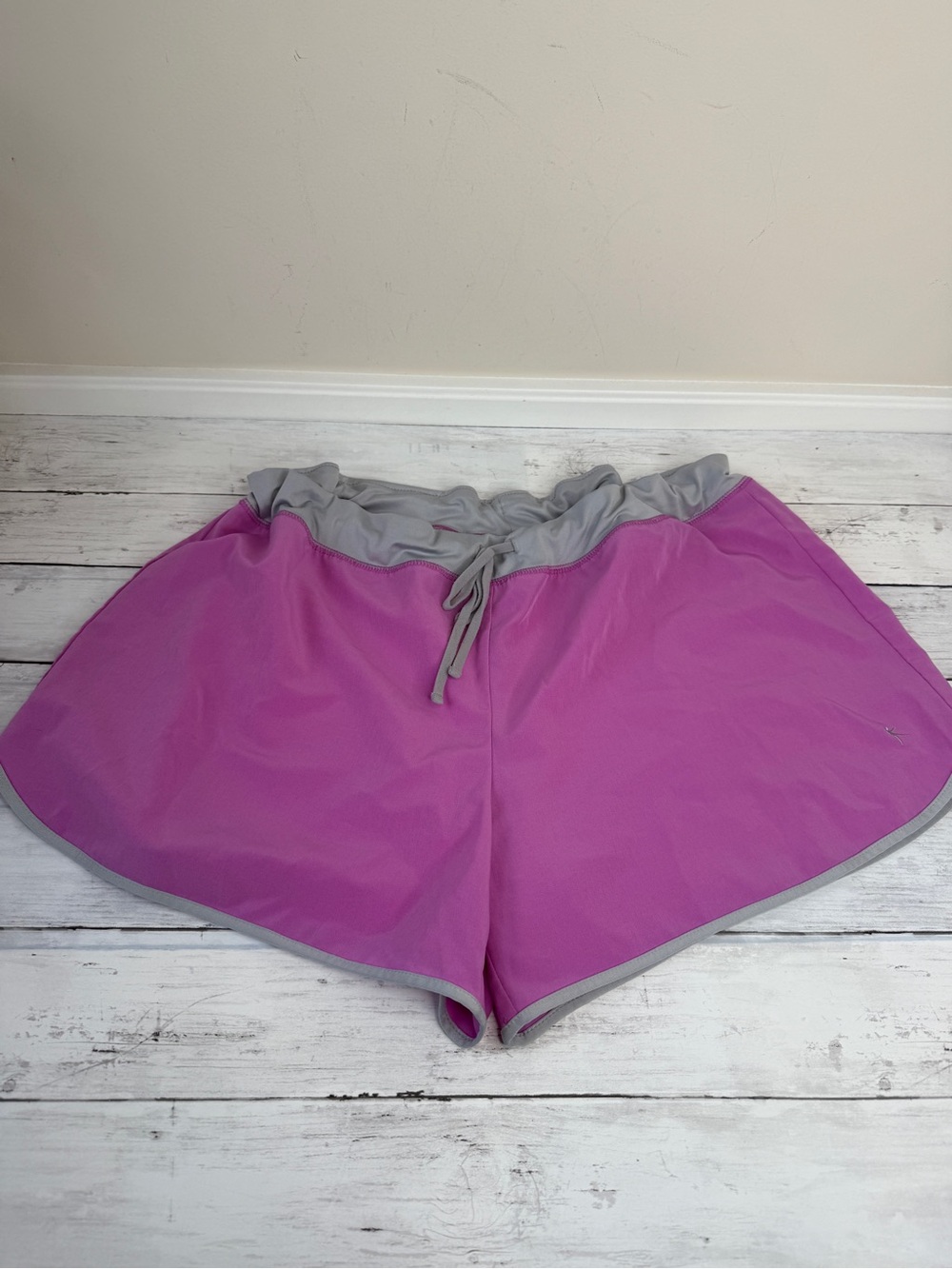 Danskin Pink Athletic Shorts with Gray Waistband